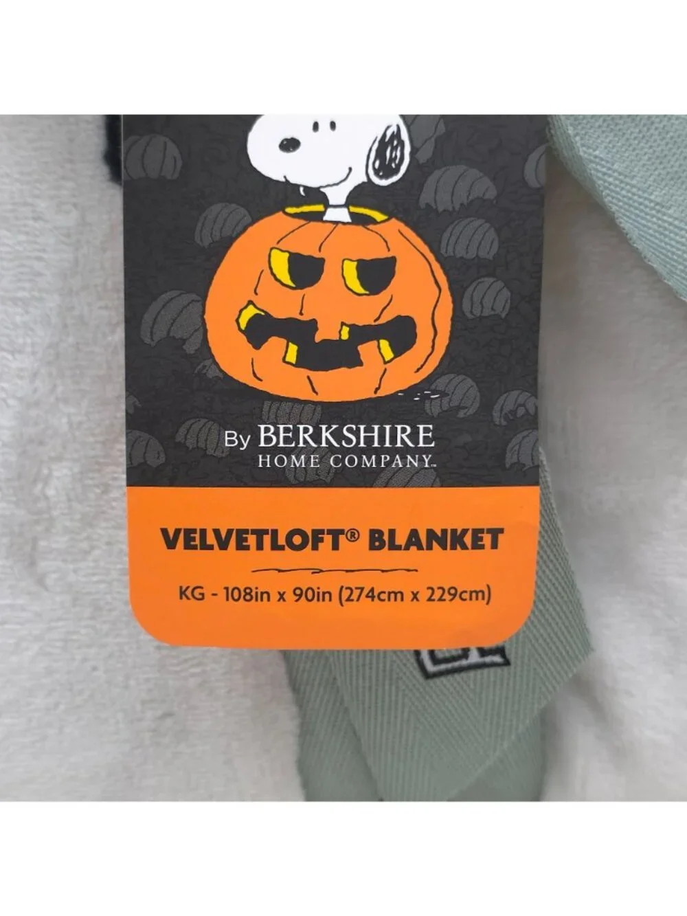 Peanuts Snoopy & Woodstock Halloween Velvetloft King Blanket Berkshire 108